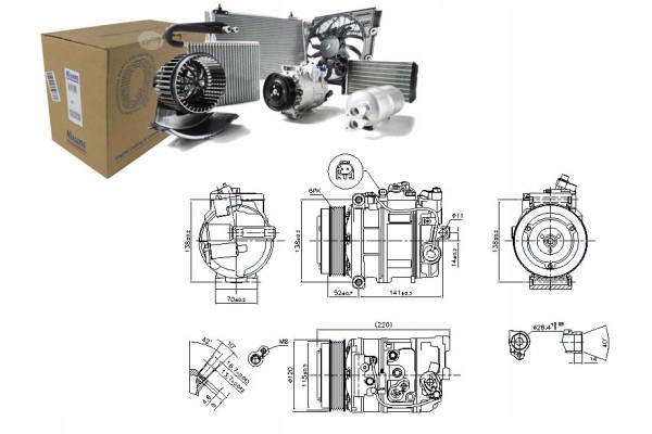 618 800_B COMPRESSOR FOR KLIMAT DB W204 07 Product weight with unit packaging 8 kg