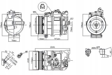 618 800_B COMPRESSOR FOR KLIMAT DB W204 07 Compressor ID 6SEU16C