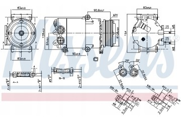 Compressor air conditioning NISSENS 890216 Part manufacturer Nissens