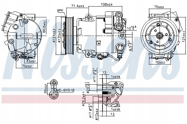 Compressor air conditioning NISSENS 89425 Part manufacturer Nissens