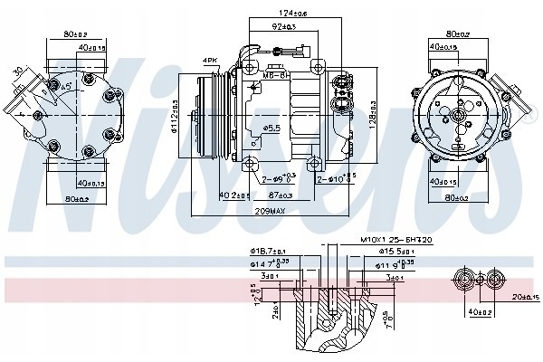Compressor air conditioning NISSENS 89347 Part manufacturer Nissens