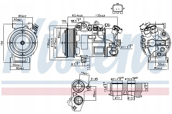 AIR CONDITIONING COMPRESSOR TYPE RENAULT MEGANE III 11 15 SCENIC 11 1 2
