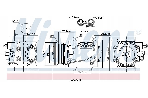 Compressor air conditioning NISSENS 89241 Part manufacturer Nissens