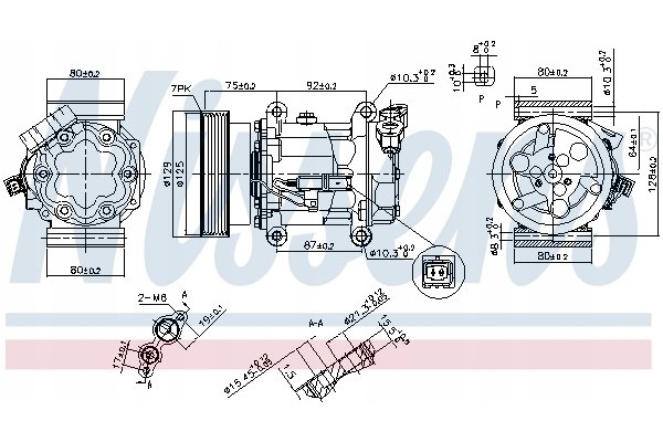 Compressor air conditioning NISSENS 89372 Part manufacturer Nissens