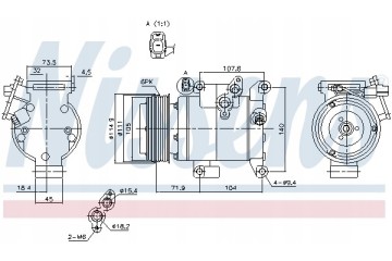 Compressor air conditioning NISSENS 890045 Part manufacturer Nissens