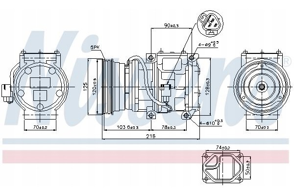 AIR CONDITIONING COMPRESSOR NISSENS 89098 Product weight with unit packaging 11 kg