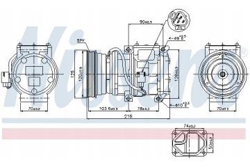 AIR CONDITIONING COMPRESSOR NISSENS 89098 Product weight with unit packaging 11 kg