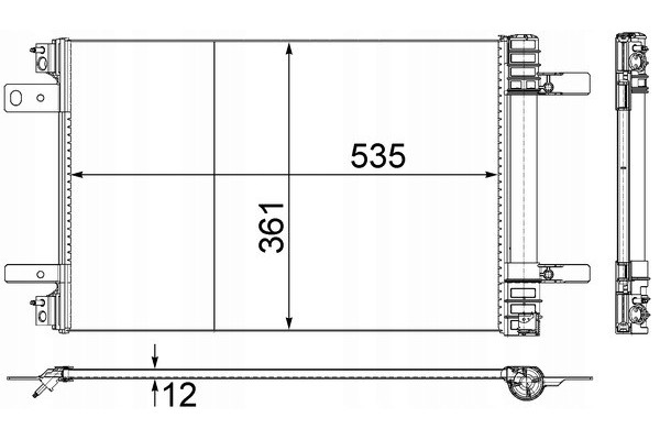 Condenser air conditioning MAHLE AC 886 000P Quality of parts according to GVO Q original with factory logo OEM OES