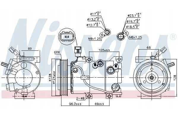 COMPRESSOR AIR CONDITIONING COMPRESSOR 890235 NISSENS Catalog number of substitutes AKS DASIS 852768N BV PSH 090 155 019 310 BV 