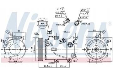 COMPRESSOR AIR CONDITIONING COMPRESSOR 890235 NISSENS Catalog number of substitutes AKS DASIS 852768N BV PSH 090 155 019 310 BV 