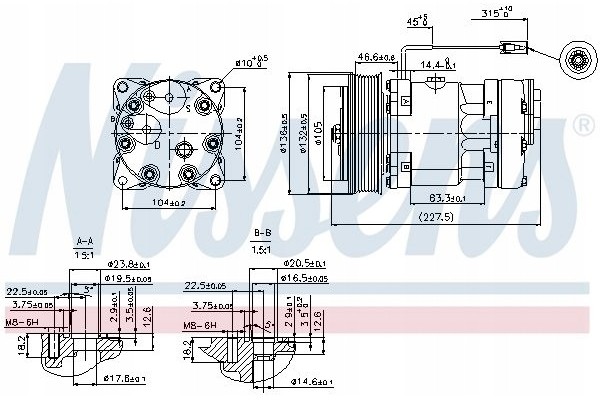 Air conditioning compressor NISSENS Catalog number of substitutes Airstal 10 0502 Airstal 102 8461 Airstal 105 8276 Airstal 105 