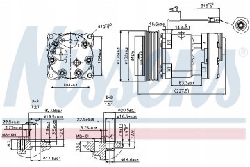 Air conditioning compressor NISSENS Catalog number of substitutes Airstal 10 0502 Airstal 102 8461 Airstal 105 8276 Airstal 105 