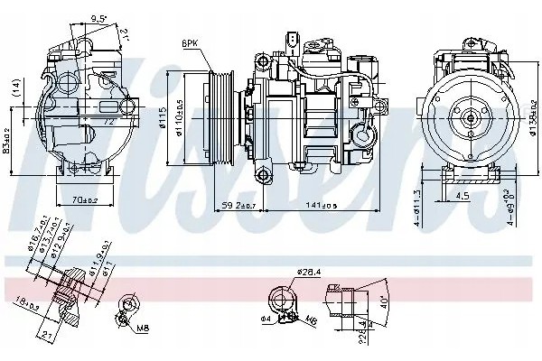 COMPRESSOR AIR CONDITIONING COMPRESSOR 89384 NISSENS Quality of parts according to GVO Q original with factory logo OEM OES