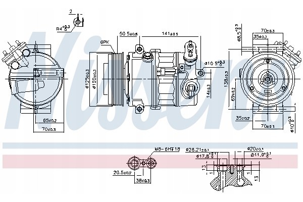 Compressor air conditioning NISSENS 89497 Part manufacturer Nissens