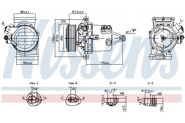 AIR CONDITIONING COMPRESSOR NISSENS 890980 Part manufacturer Nissens