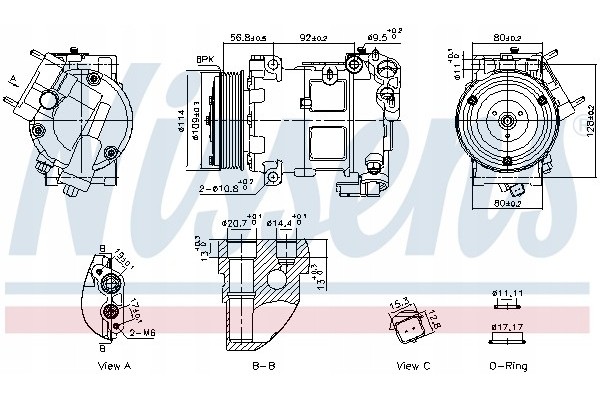 Compressor air conditioning NISSENS 891094 Part manufacturer Nissens
