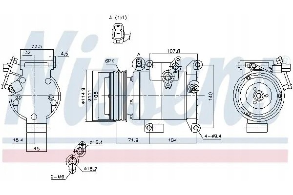 COMPRESSOR AIR CONDITIONING COMPRESSOR 890045 NISSENS Catalog number of substitutes ACAUTO AC 01HA085 ACAUTO AC 03XX01 ACAUTO AC