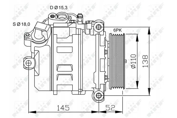 COMPRESSOR AIR CONDITIONING COMPRESSOR 32435 NRF BMW 5 Catalog number of the part 32435