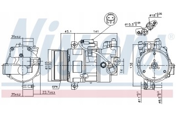 Compressor air conditioning NISSENS 89043 Part manufacturer Nissens