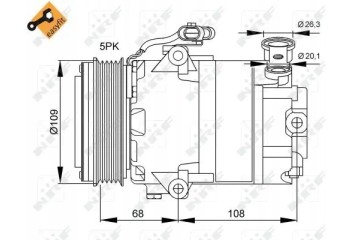 COMPRESSOR AIR CONDITIONING COMPRESSOR 32083 NRF Quality of parts according to GVO Q original with factory logo OEM OES
