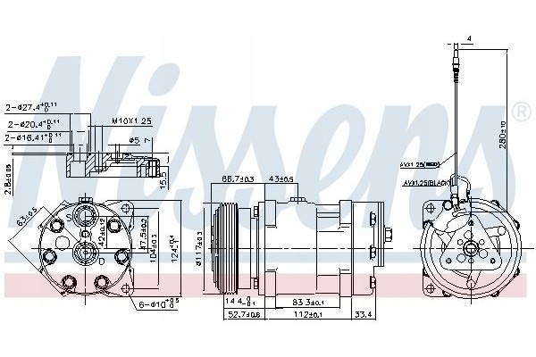 617 683_B COMPRESSOR FOR CLIMATE OPEL MOVANO A 98 Catalog number of the original OPEL 4401647 OPEL 4500048 OPEL 7700300462 OPEL 