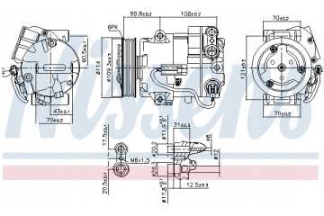 Compressor air conditioning NISSENS 890058 Part manufacturer Nissens