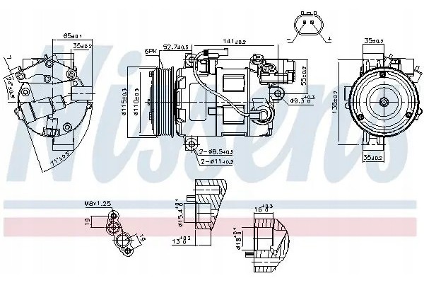 COMPRESSOR AIR CONDITIONING COMPRESSOR 89086 NISSENS BMW Car type passenger cars