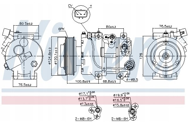 Compressor air conditioning NISSENS 890651 Part manufacturer Nissens