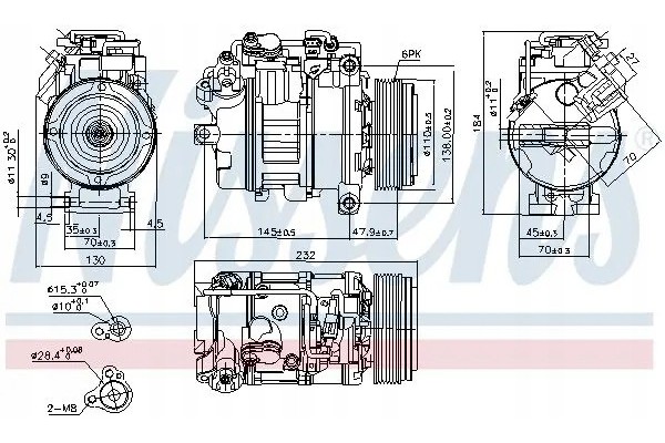 COMPRESSOR AIR CONDITIONING COMPRESSOR 890628 NISSENS Catalog number of substitutes ABAKUS 004 023 0009 ACAUTO AC 01DN228 ACAUTO