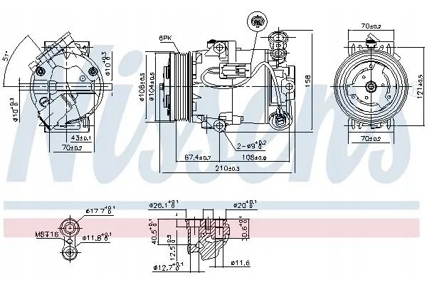 COMPRESSOR AIR CONDITIONING COMPRESSOR 89096 NISSENS Version European