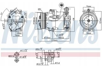 COMPRESSOR AIR CONDITIONING COMPRESSOR 89096 NISSENS Version European