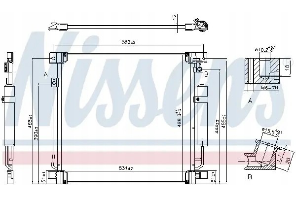 CONDENSER AIR CONDITIONING COOLER WITH DRYER Catalog number of the original FIAT 6000607000 FIAT 7812A292 MITSUBISHI 6000607000 