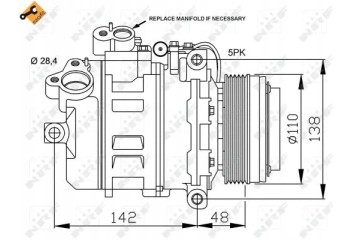 COMPRESSOR AIR CONDITIONING COMPRESSOR 32123 NRF BMW 3 Quality of parts according to GVO Q original with factory logo OEM OES