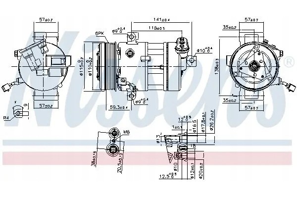 COMPRESSOR AIR CONDITIONING COMPRESSOR 890667 NISSENS Packaging status original