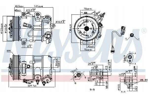 AIR CONDITIONING COMPRESSOR 890375 NISSENS Catalog number of substitutes ACAUTO AC 01DN832 ACAUTO AC 03XX12 ACAUTO AC 05DN02 ACA