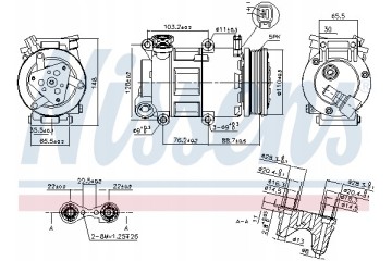 Compressor air conditioning NISSENS 89327 Part manufacturer Nissens