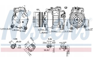 Compressor air conditioning NISSENS 890622 Part manufacturer Nissens