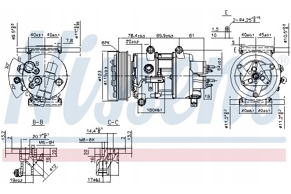 Compressor air conditioning NISSENS 89201 Part manufacturer Nissens