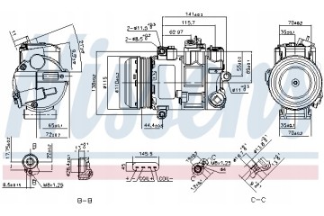 Compressor air conditioning NISSENS 890696 Part manufacturer Nissens