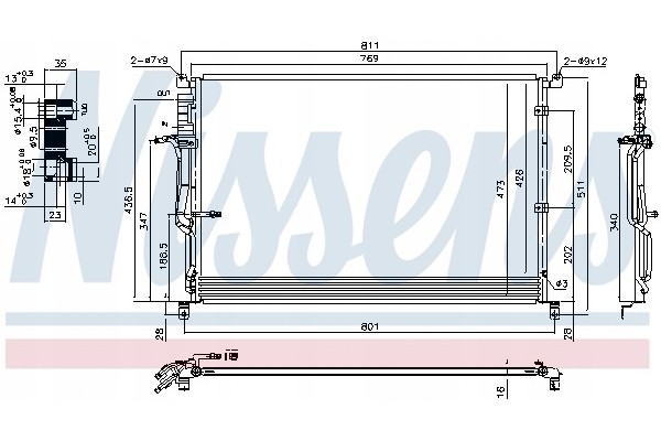 Condenser air conditioning NISSENS 940451 Part manufacturer Nissens