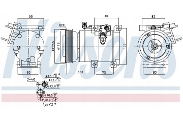 Compressor air conditioning NISSENS 890686 Part manufacturer Nissens