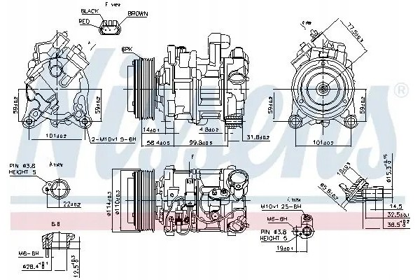 COMPRESSOR AIR CONDITIONING COMPRESSOR 89585 NISSENS BMW EAN GTIN 5707286383463