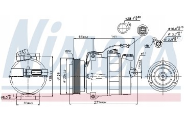 Compressor air conditioning NISSENS 89054 Part manufacturer Nissens