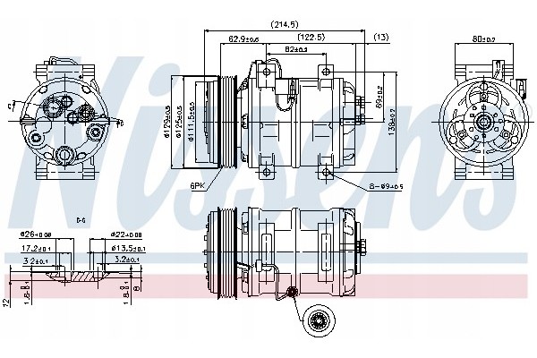 Compressor air conditioning NISSENS 89317 Part manufacturer Nissens