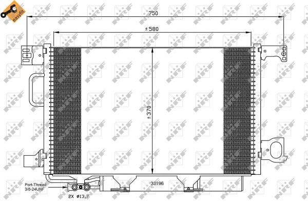 Air conditioning condenser NRF 35893 Part manufacturer NRF
