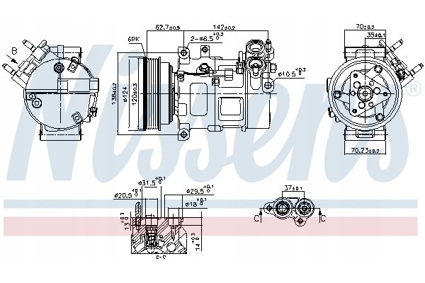 Compressor air conditioning NISSENS 890776 Part manufacturer Nissens