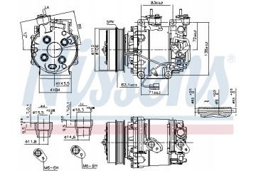 Compressor air conditioning NISSENS 890035 Part manufacturer Nissens