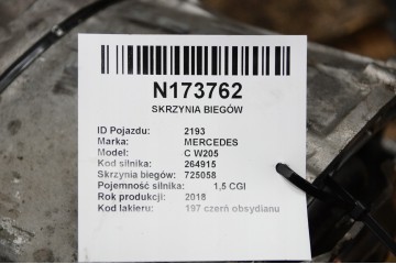Caja de cambios 725058 1.5 CGI 183 KM Mercedes C W205 4MATIC