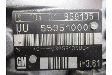OPEL VECTRA 2 2 DTI TRANSMISSION 5 gears F35 55351000 UU 3 61 Part manufacturer GM
