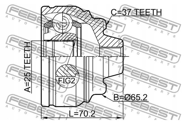 FRONT AXLE JOINT 1910 F10 FEBEST BMW 5 F07 F10 Part manufacturer Febest
